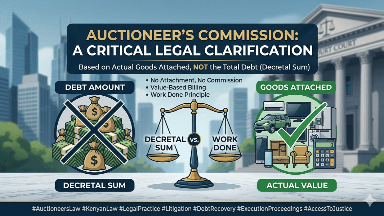 Auctioneer commission based on attached goods and debt recovery